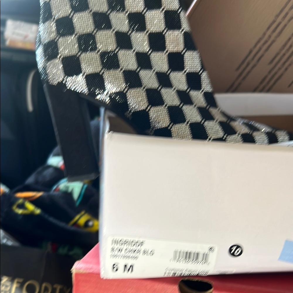 Black and White Checkered Heels